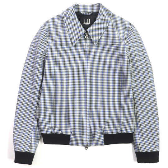 Dunhill Blouson Outer: 62% polyester, Outer: 38% cotton, Sleeve lining: 100% rayon, Lining: 100% rayon, Part: 93% wool Blue type mens XS Used Authentic