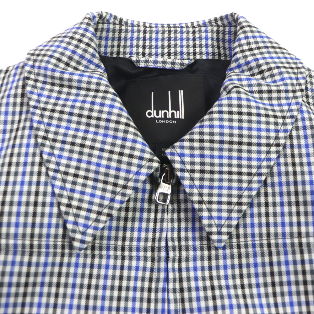 Dunhill Blouson Outer: 62% polyester, Outer: 38% cotton, Sleeve lining: 100% rayon, Lining: 100% rayon, Part: 93% wool Blue type mens XS Used Authentic