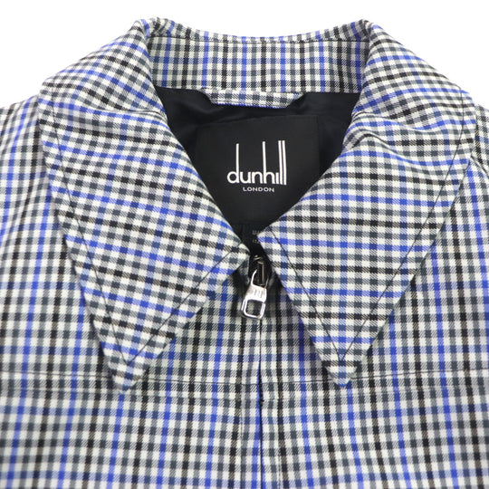 Dunhill Blouson Outer: 62% polyester, Outer: 38% cotton, Sleeve lining: 100% rayon, Lining: 100% rayon, Part: 93% wool Blue type mens XS Used Authentic