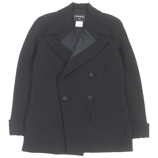 CHANEL Chester coat P36795 wool black 46