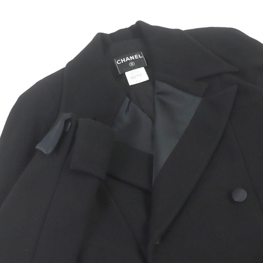 CHANEL Chester coat P36795 wool black 46