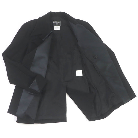CHANEL Chester coat P36795 wool black 46