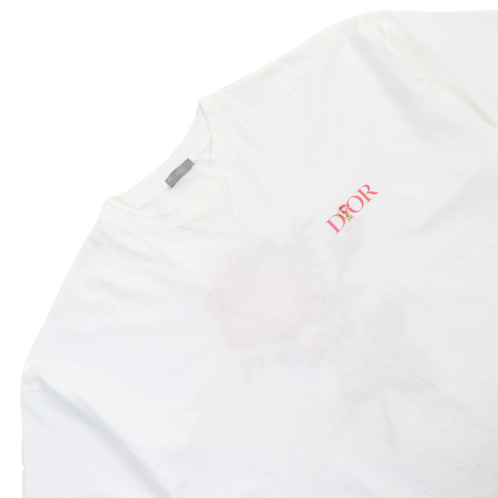 Dior HOMME Short sleeve T-shirt 243J685A0677 Main: 100% cotton, Part: 100% polyester White type JARDIN mens M Used Authentic