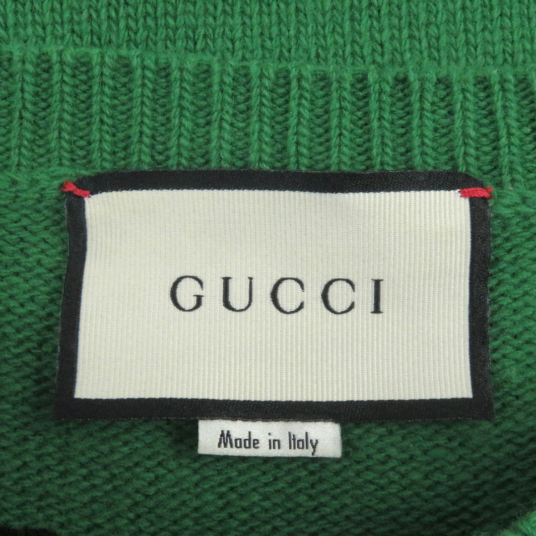 GUCCI sweater 474695 Main: 100% wool, Part: 100% rayon green mens S Used Authentic