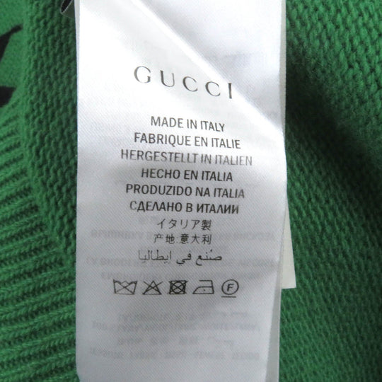 GUCCI sweater 474695 Main: 100% wool, Part: 100% rayon green mens S Used Authentic