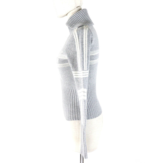 Christian Dior knit 244S77CM134 Main: 70% wool, Main: 30% cashmere Gray white The alps Women 38 Used Authentic