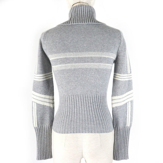 Christian Dior knit 244S77CM134 Main: 70% wool, Main: 30% cashmere Gray white The alps Women 38 Used Authentic