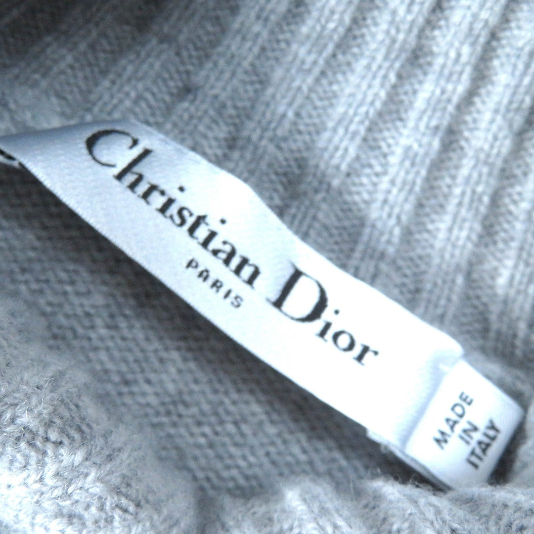 Christian Dior knit 244S77CM134 Main: 70% wool, Main: 30% cashmere Gray white The alps Women 38 Used Authentic