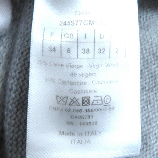 Christian Dior knit 244S77CM134 Main: 70% wool, Main: 30% cashmere Gray white The alps Women 38 Used Authentic