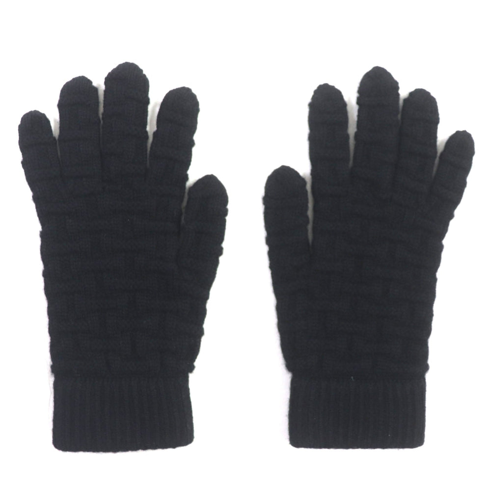 HERMES gloves Main: 100% cashmere black mens M Used Authentic