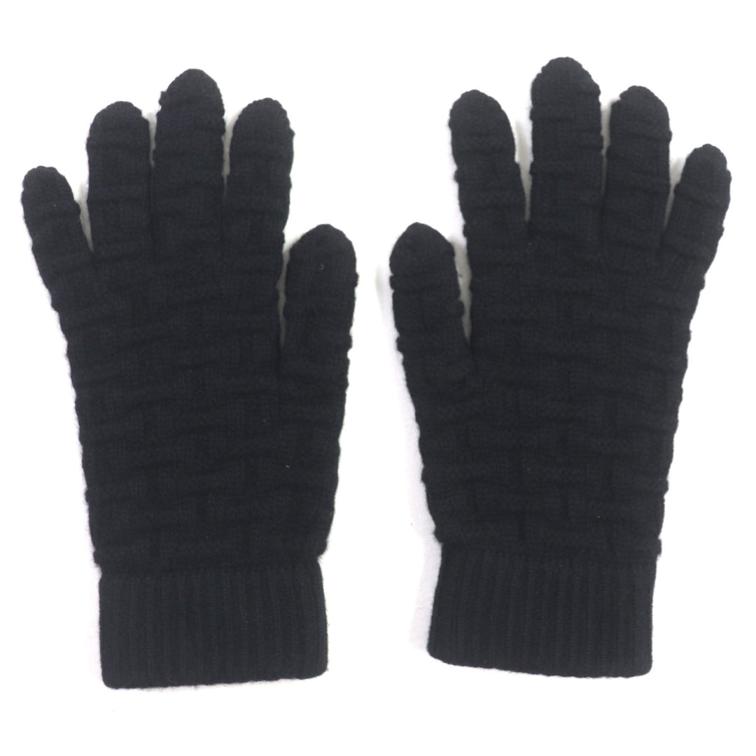HERMES gloves Main: 100% cashmere black mens M Used Authentic