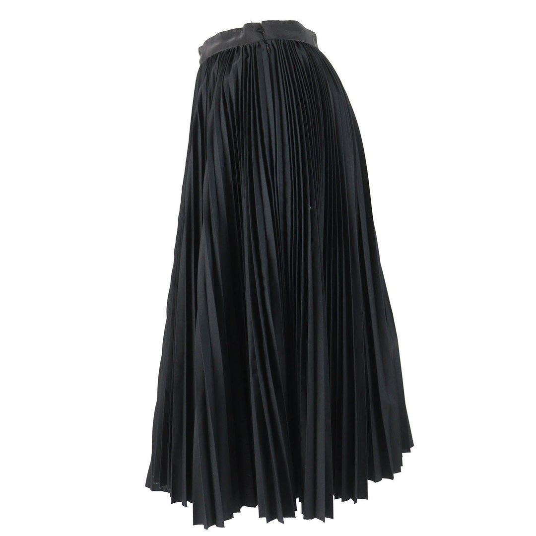Sacai Pleated skirt SCW-086 Outer: 65% polyester, Outer: 35% cotton, Lining: Cupra Black navy Cotton Poplin Zipper Skirt Women Zero size Used Authentic