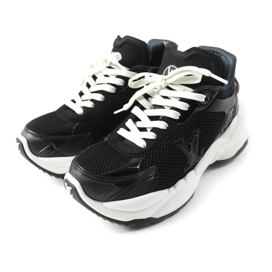 LOUIS VUITTON sneakers Mesh, mixed material black Run 55 Line Women 35 1/2 Used Authentic