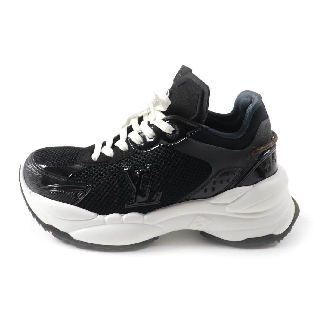 LOUIS VUITTON sneakers Mesh, mixed material black Run 55 Line Women 35 1/2 Used Authentic