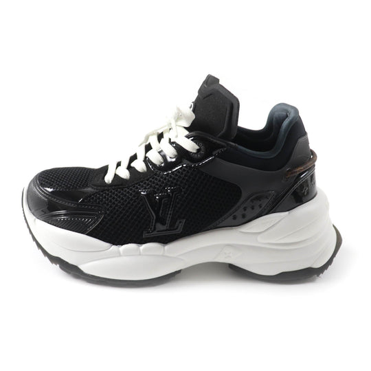 LOUIS VUITTON sneakers Mesh, mixed material black Run 55 Line Women 35 1/2 Used Authentic