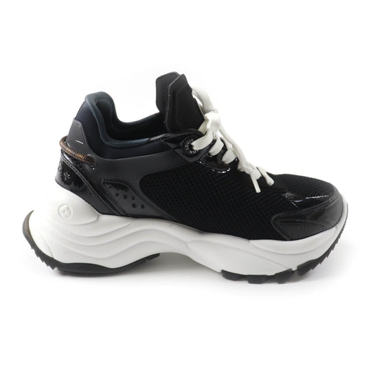 LOUIS VUITTON sneakers Mesh, mixed material black Run 55 Line Women 35 1/2 Used Authentic