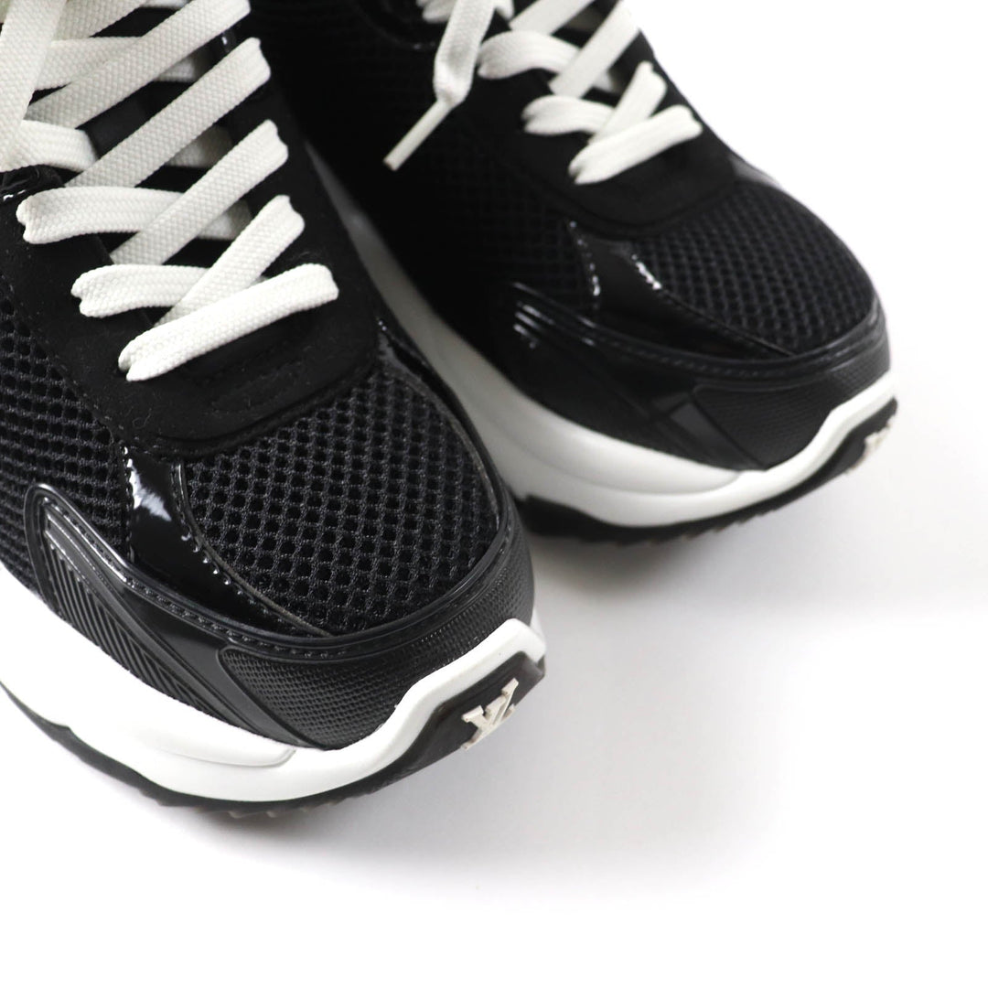 LOUIS VUITTON sneakers Mesh, mixed material black Run 55 Line Women 35 1/2 Used Authentic