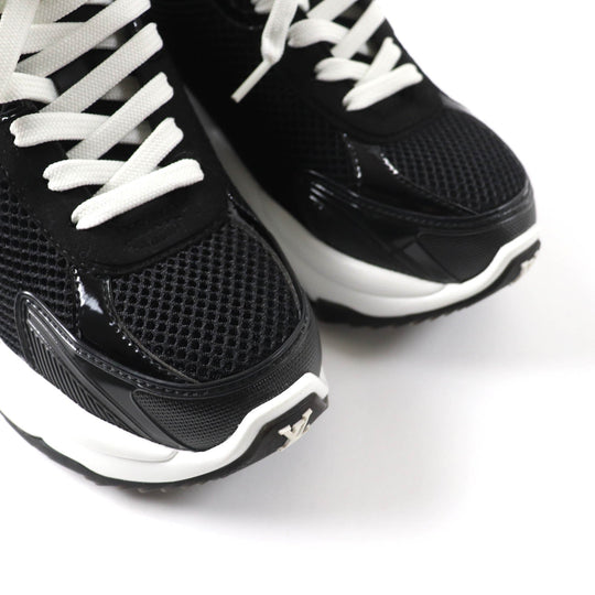 LOUIS VUITTON sneakers Mesh, mixed material black Run 55 Line Women 35 1/2 Used Authentic