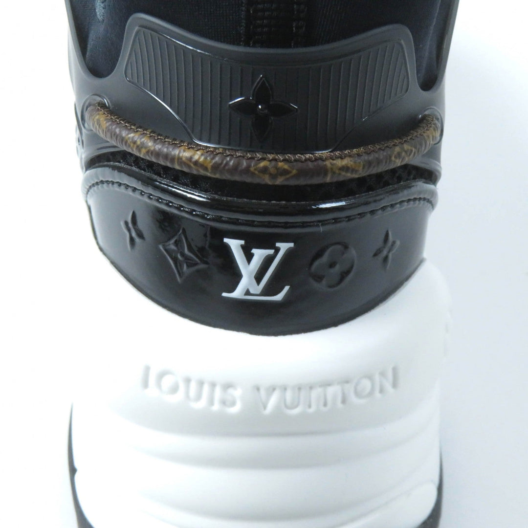 LOUIS VUITTON sneakers Mesh, mixed material black Run 55 Line Women 35 1/2 Used Authentic