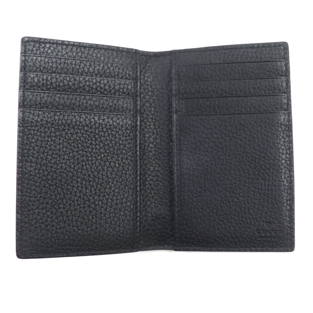 GUCCI Card Case 739478 Main: Leather black Jumbo GG mens Used Authentic