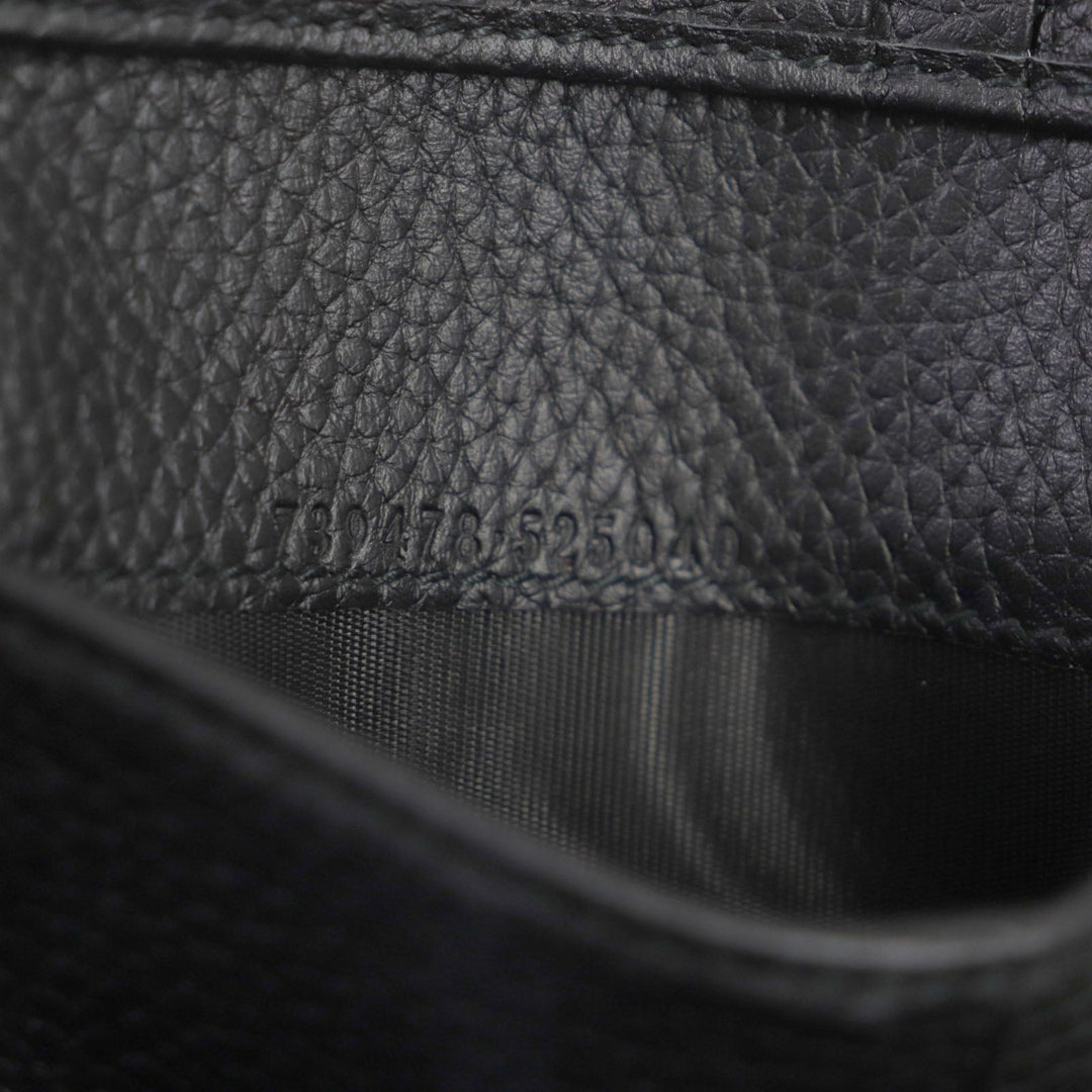 GUCCI Card Case 739478 Main: Leather black Jumbo GG mens Used Authentic