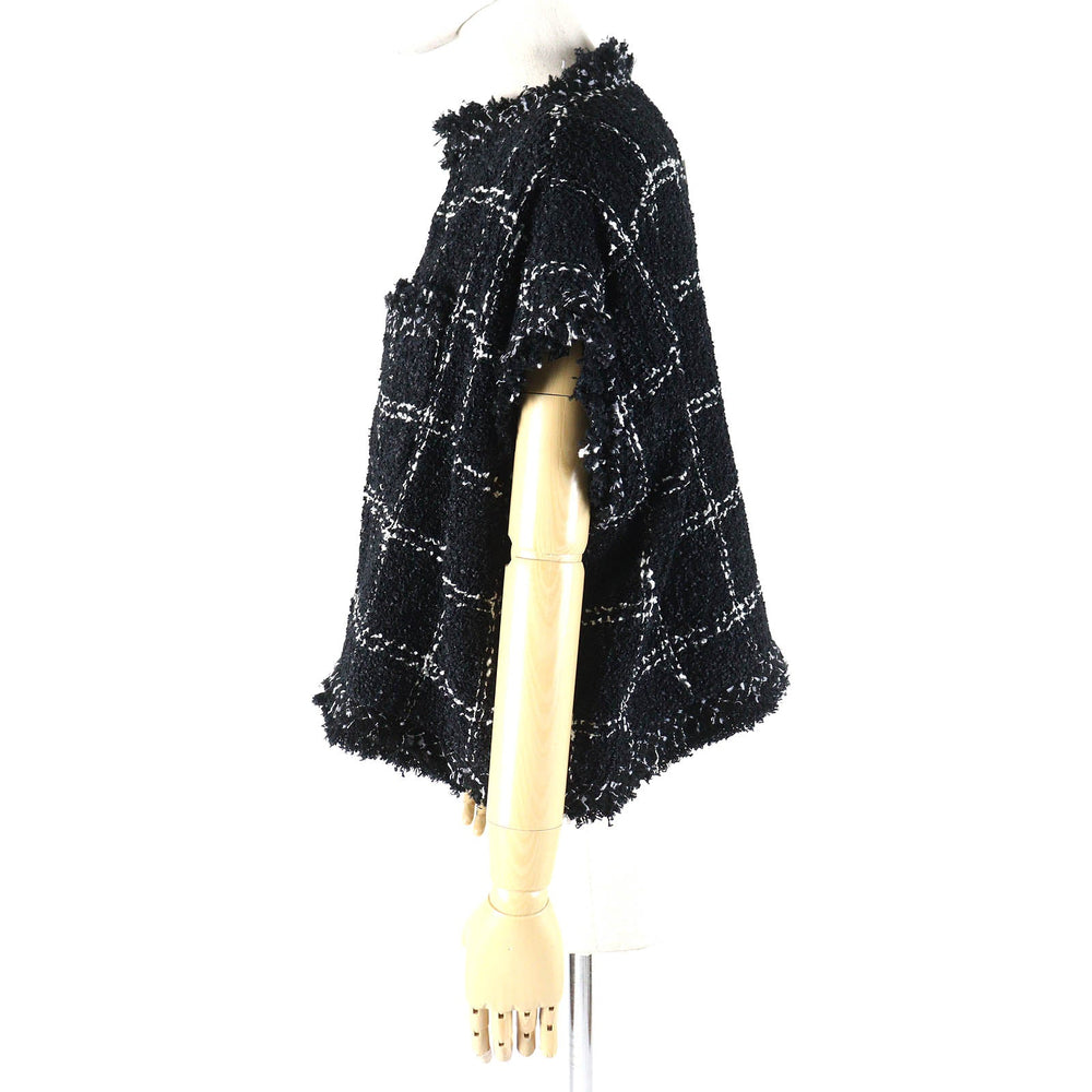 Sacai pullover 24-07144 Outer material: 67% nylon, Outer material: 33% cotton, Part: acrylic, Part: cotton, Part: nylon Black White Tweed Pullover Women 1 Used Authentic