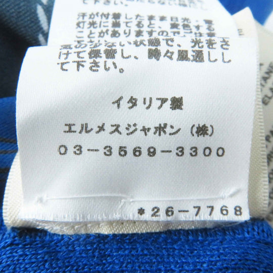 HERMES knit 2E2808DN Main: 100% silk, Main: 84% rayon, Main: 11% silk, Main: 4% nylon, Main: 1% polyurethane blue Women 38 Used Authentic