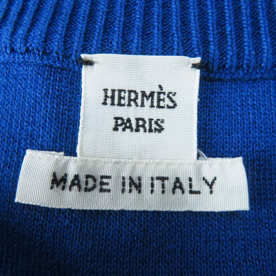 HERMES knit 2E2808DN Main: 100% silk, Main: 84% rayon, Main: 11% silk, Main: 4% nylon, Main: 1% polyurethane blue Women 38 Used Authentic
