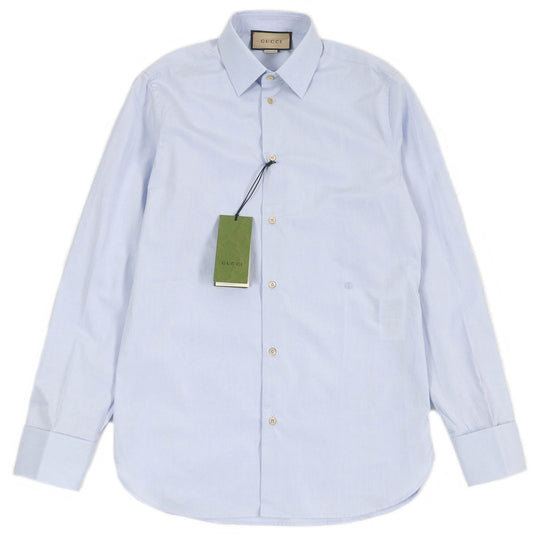 GUCCI Long sleeve shirt 699553 Main: 100% cotton, Part: 100% polyester Light blue mens 40 Used Authentic