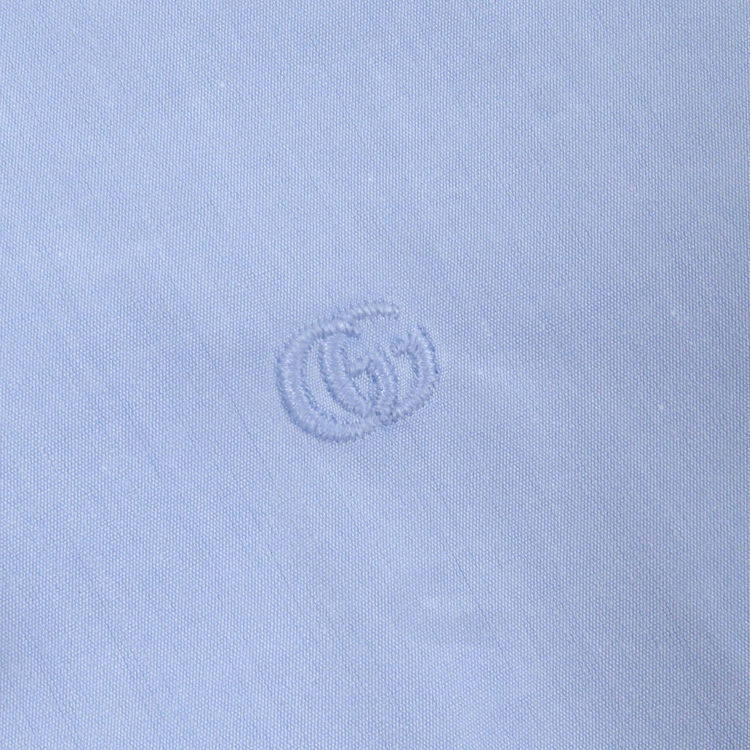 GUCCI Long sleeve shirt 699553 Main: 100% cotton, Part: 100% polyester Light blue mens 40 Used Authentic