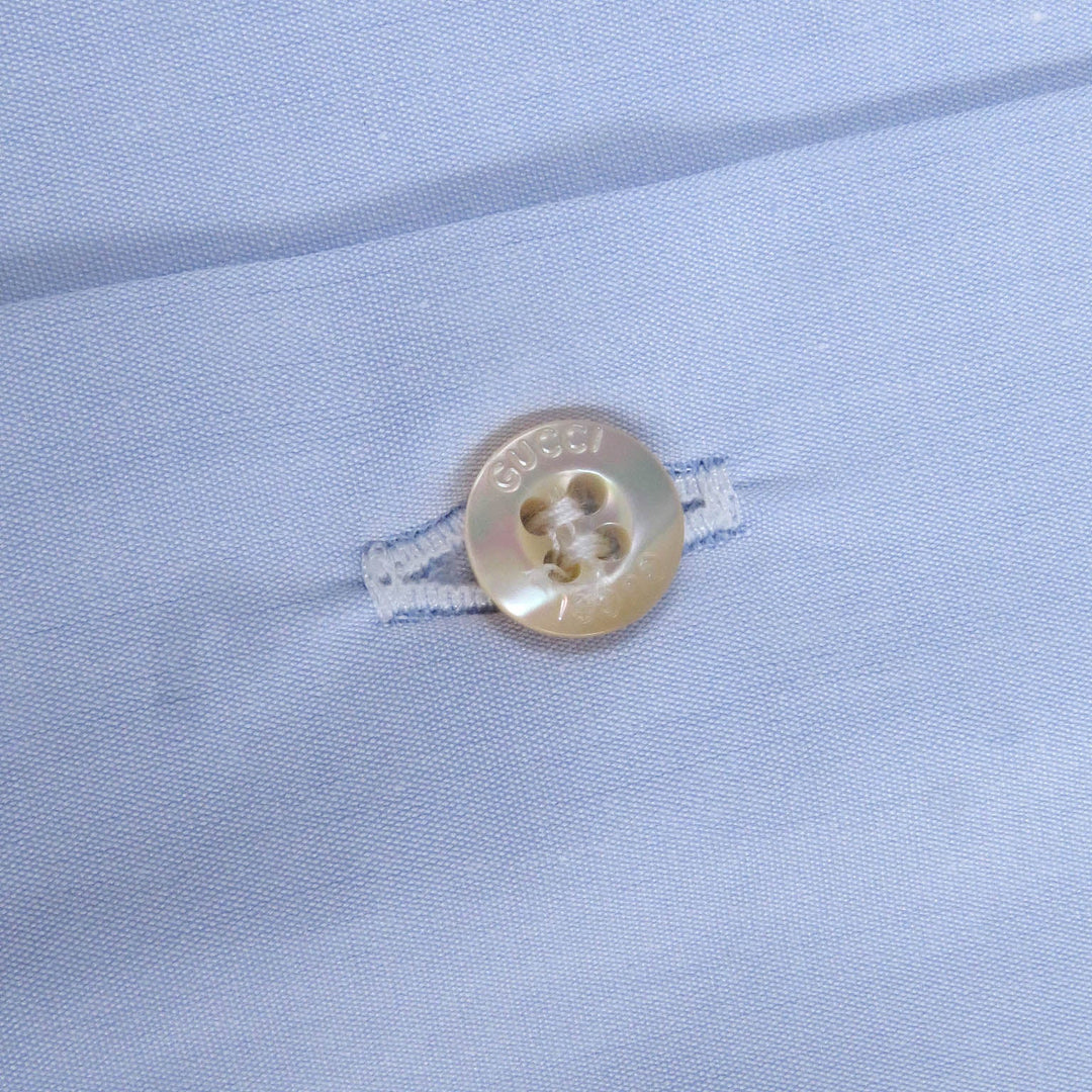 GUCCI Long sleeve shirt 699553 Main: 100% cotton, Part: 100% polyester Light blue mens 40 Used Authentic