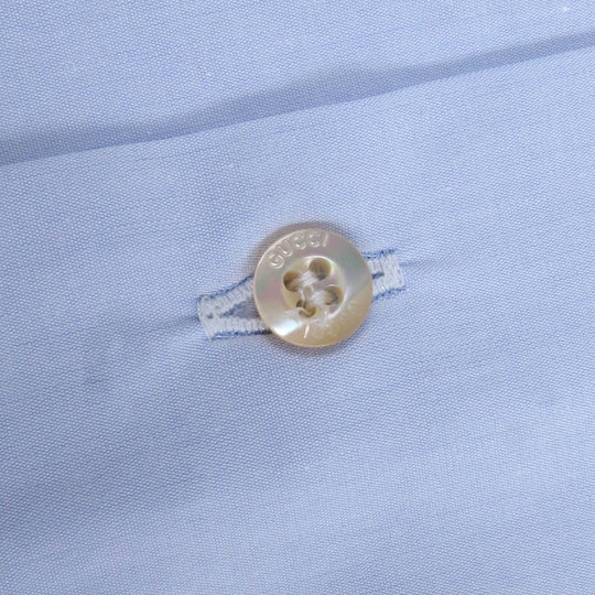 GUCCI Long sleeve shirt 699553 Main: 100% cotton, Part: 100% polyester Light blue mens 40 Used Authentic