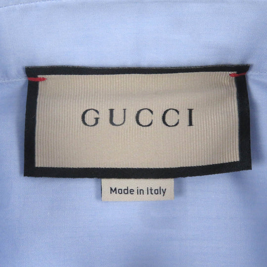 GUCCI Long sleeve shirt 699553 Main: 100% cotton, Part: 100% polyester Light blue mens 40 Used Authentic