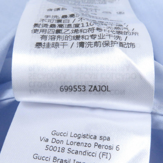 GUCCI Long sleeve shirt 699553 Main: 100% cotton, Part: 100% polyester Light blue mens 40 Used Authentic