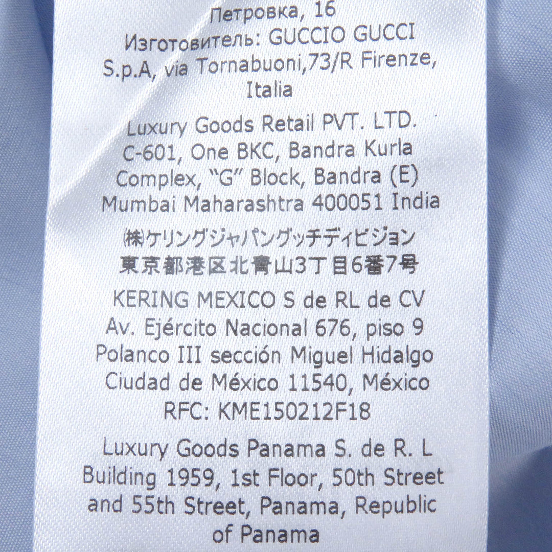 GUCCI Long sleeve shirt 699553 Main: 100% cotton, Part: 100% polyester Light blue mens 40 Used Authentic