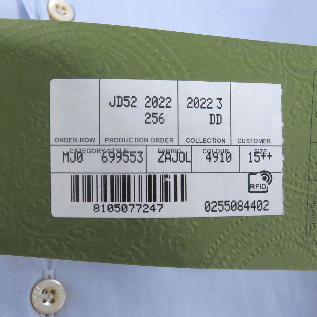 GUCCI Long sleeve shirt 699553 Main: 100% cotton, Part: 100% polyester Light blue mens 40 Used Authentic