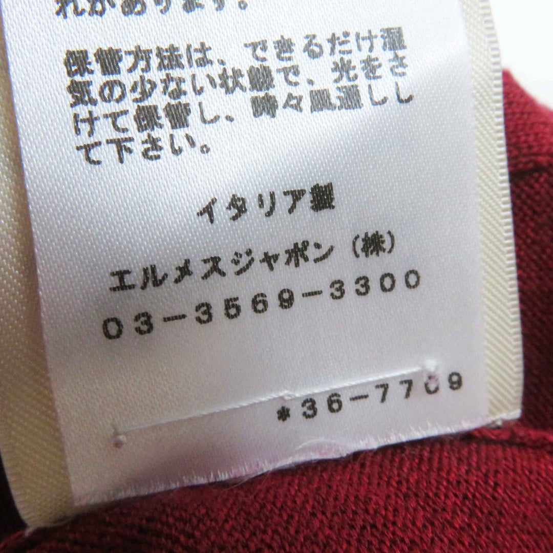 HERMES knit 3E2614D3 Outer: 57% silk, Outer: 43% cotton, Part: 55% silk, Part: 41% cotton, Part: 3% nylon Bordeaux Women 38 Used Authentic