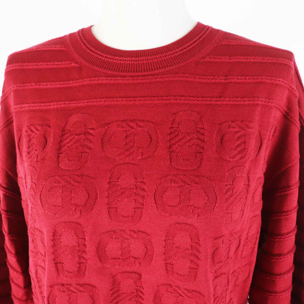 HERMES knit 3E2614D3 Outer: 57% silk, Outer: 43% cotton, Part: 55% silk, Part: 41% cotton, Part: 3% nylon Bordeaux Women 38 Used Authentic
