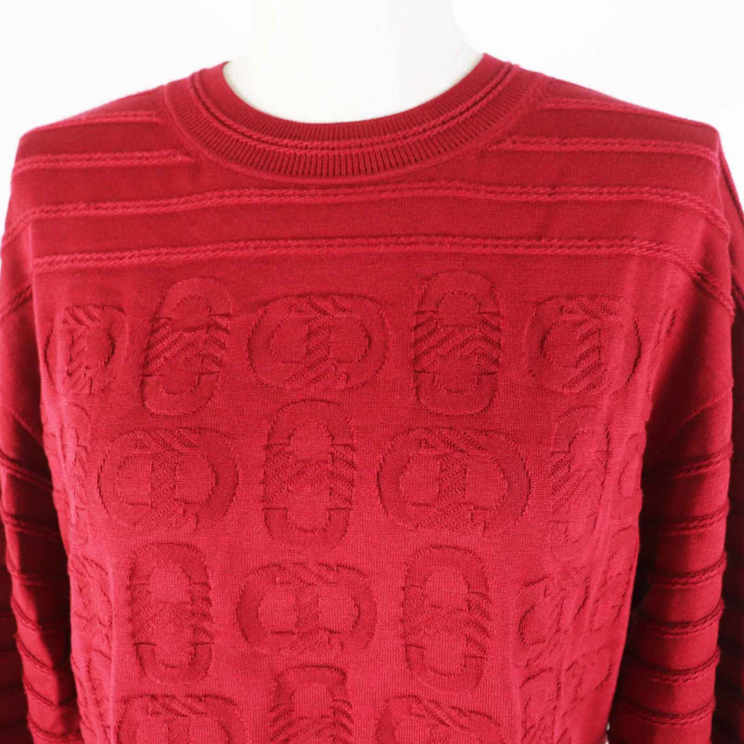 HERMES knit 3E2614D3 Outer: 57% silk, Outer: 43% cotton, Part: 55% silk, Part: 41% cotton, Part: 3% nylon Bordeaux Women 38 Used Authentic
