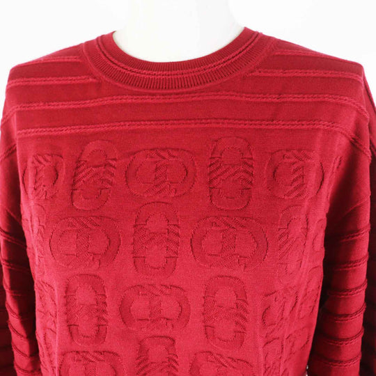 HERMES knit 3E2614D3 Outer: 57% silk, Outer: 43% cotton, Part: 55% silk, Part: 41% cotton, Part: 3% nylon Bordeaux Women 38 Used Authentic