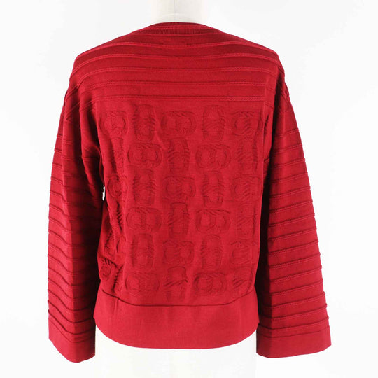 HERMES knit 3E2614D3 Outer: 57% silk, Outer: 43% cotton, Part: 55% silk, Part: 41% cotton, Part: 3% nylon Bordeaux Women 38 Used Authentic