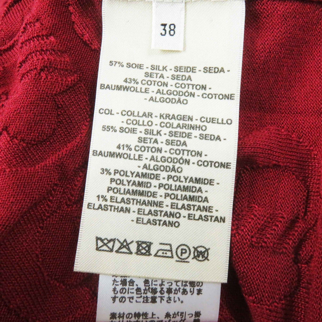 HERMES knit 3E2614D3 Outer: 57% silk, Outer: 43% cotton, Part: 55% silk, Part: 41% cotton, Part: 3% nylon Bordeaux Women 38 Used Authentic
