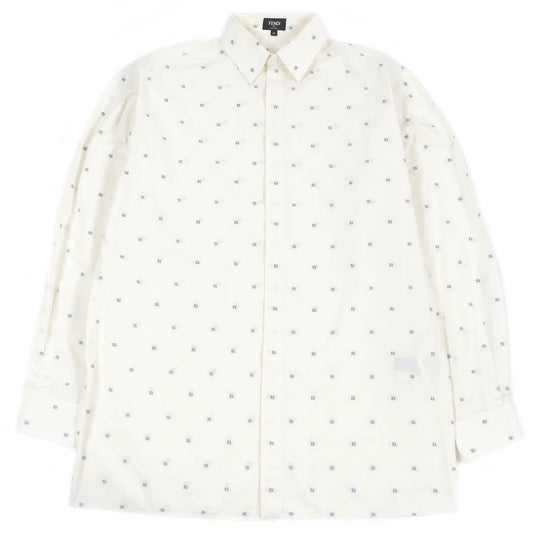 FENDI Long sleeve shirt FS0876 Main: 73% cotton, Main: 27% silk white mens 39 Used Authentic