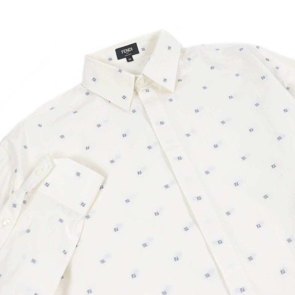 FENDI Long sleeve shirt FS0876 Main: 73% cotton, Main: 27% silk white mens 39 Used Authentic
