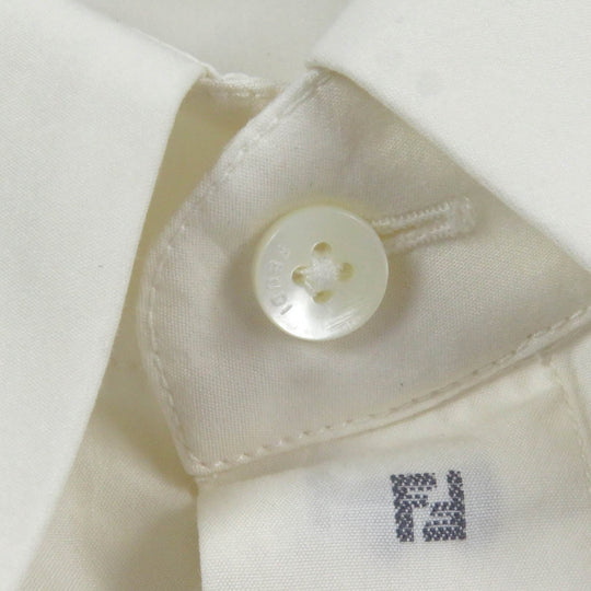 FENDI Long sleeve shirt FS0876 Main: 73% cotton, Main: 27% silk white mens 39 Used Authentic