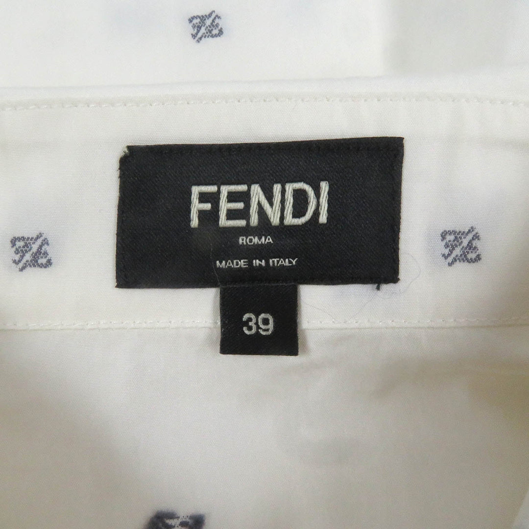 FENDI Long sleeve shirt FS0876 Main: 73% cotton, Main: 27% silk white mens 39 Used Authentic