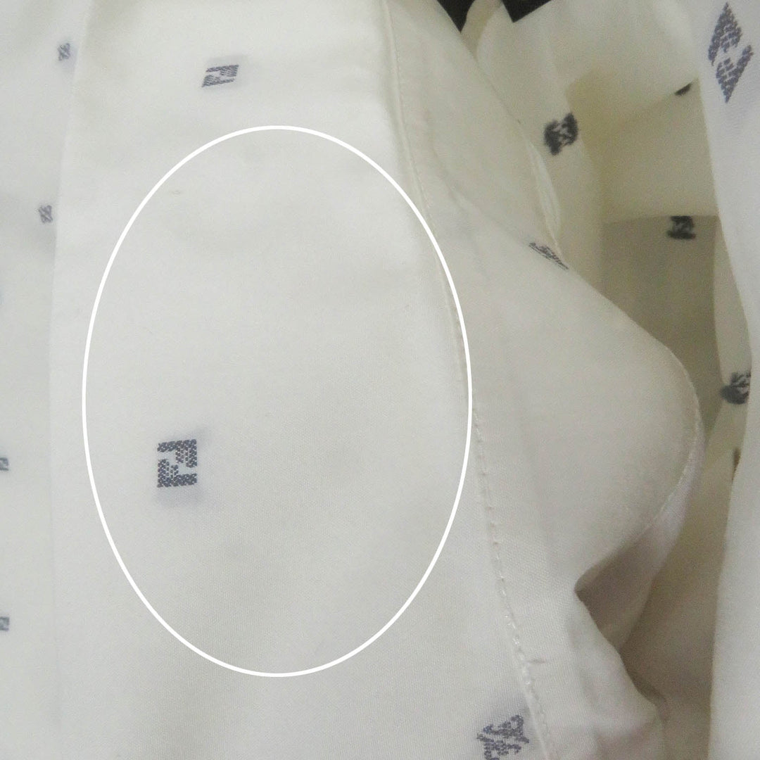 FENDI Long sleeve shirt FS0876 Main: 73% cotton, Main: 27% silk white mens 39 Used Authentic