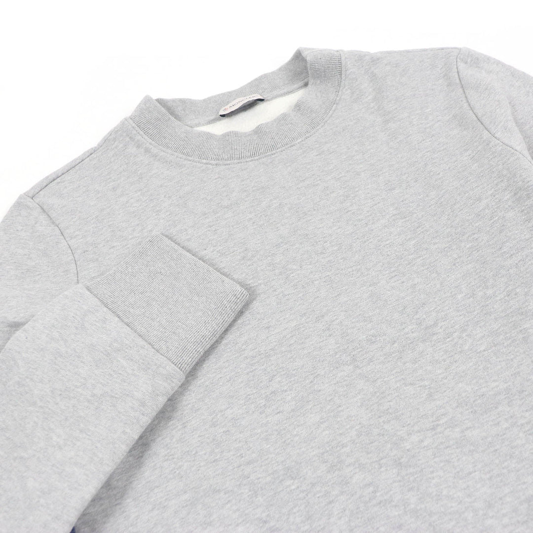 MONCLER sweat Main: 100% cotton, Part: 100% nylon gray MAGLIA GIROCOLLO mens M Used Authentic