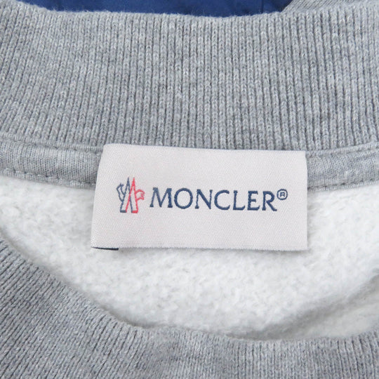 MONCLER sweat Main: 100% cotton, Part: 100% nylon gray MAGLIA GIROCOLLO mens M Used Authentic