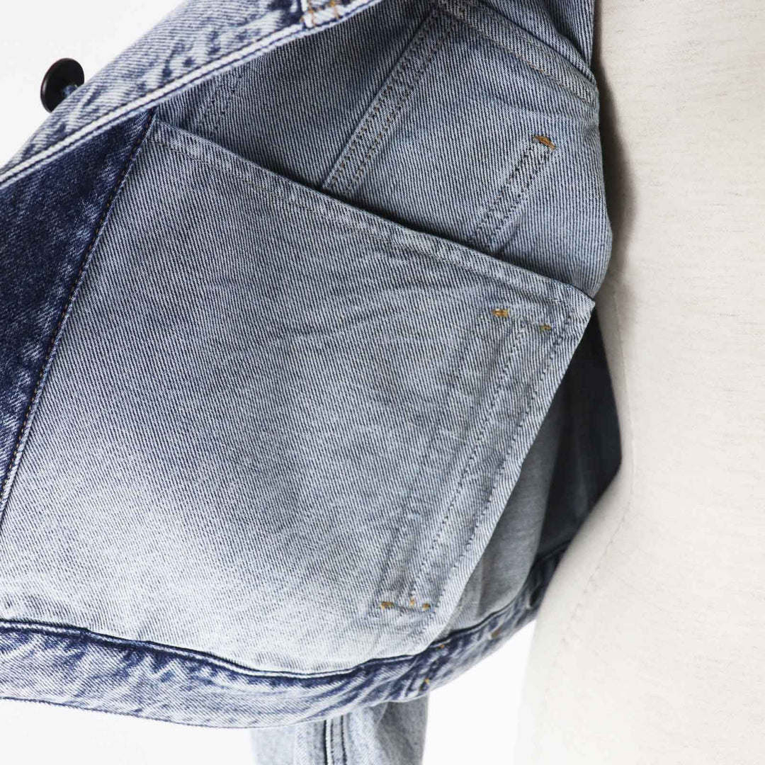 LOUIS VUITTON Denim Jacket 1AFEPI Outer: 100% cotton, Lining: 65% polyester, Lining: 35% cotton blue velvet accent denim jacket Women 36 Used Authentic